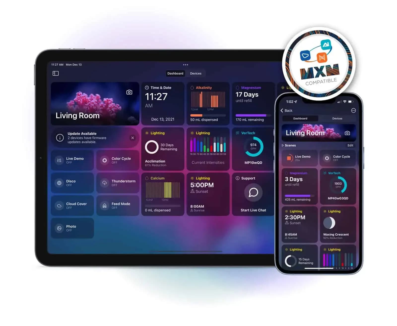 Control from your phone — or one button